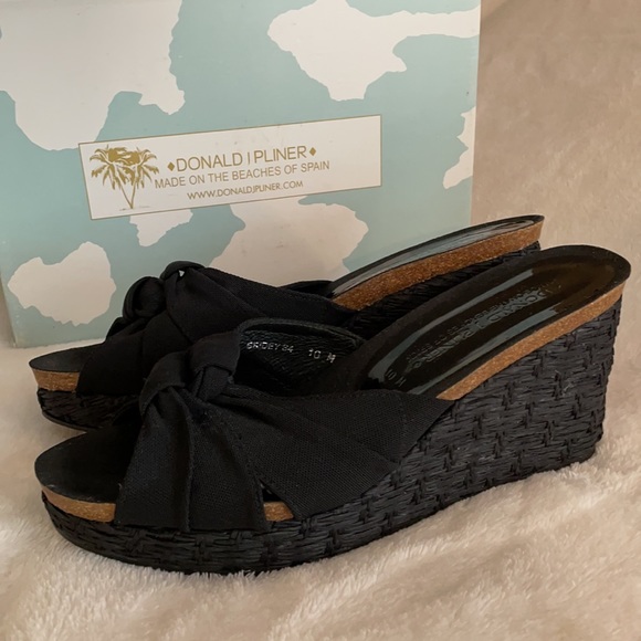 Donald Pliner Bridley Black platform sandal sz 10 - Picture 7 of 13